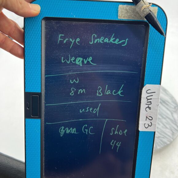 Frye Ivy Weave Sneakers Womens 8 Black Leather Slip On Casual Laceless Shoes - Picture 10 of 11